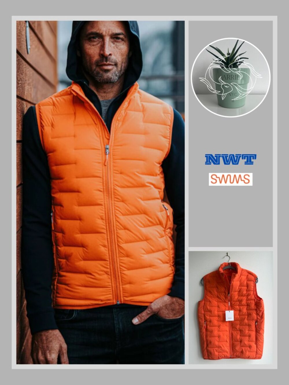 SWIMS - Lofoten Seamless Down Vest - Orange (M)